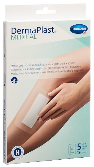 DERMAPLAST Medical Transparentverband 15x9cm 5 Stk