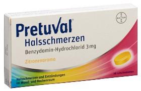 PRETUVAL Halsschmerzen Lutschtabl Zitrone 16 Stk