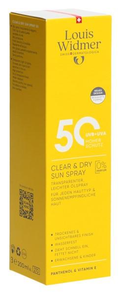 WIDMER Clear & Dry Sun Spray LSF50 o Parf 200 ml