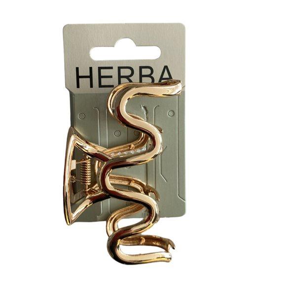 HERBA Klammer Welle 9cm Metall gold