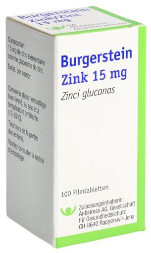 BURGERSTEIN Zink Filmtabl 15 mg Ds 100 Stk