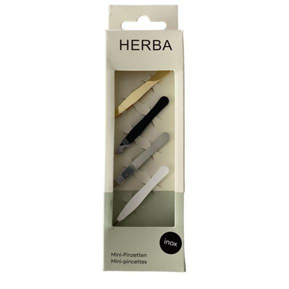 HERBA Mini Pinzetten 4-Set gold silber weiss schw