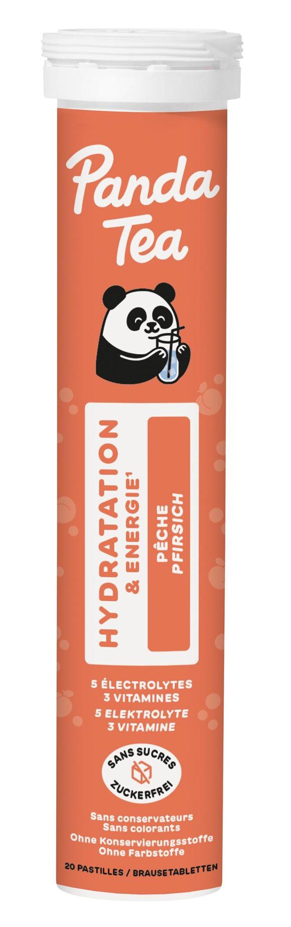 PANDA TEA Hydratation Brausetabl Pfirsich 20 Stk
