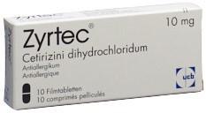 ZYRTEC Filmtabl 10 mg 10 Stk