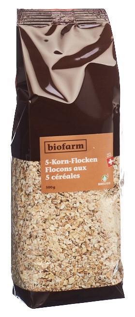 BIOFARM 5 Korn Flocken Knospe Btl 500 g