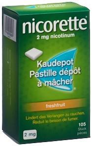 NICORETTE Freshfruit Kaudepots 2 mg 105 Stk