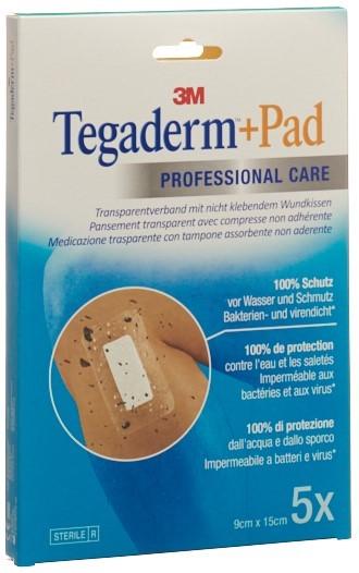 3M TEGADERM+PAD 9x15cm Wundkissen 4.5x10cm 5 Stk