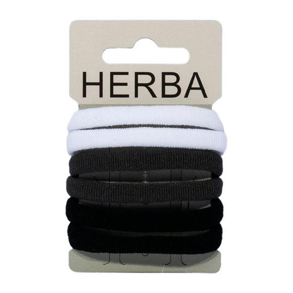HERBA Haarbinder 4.5cm weiss/grau/schwarz 6 Stk