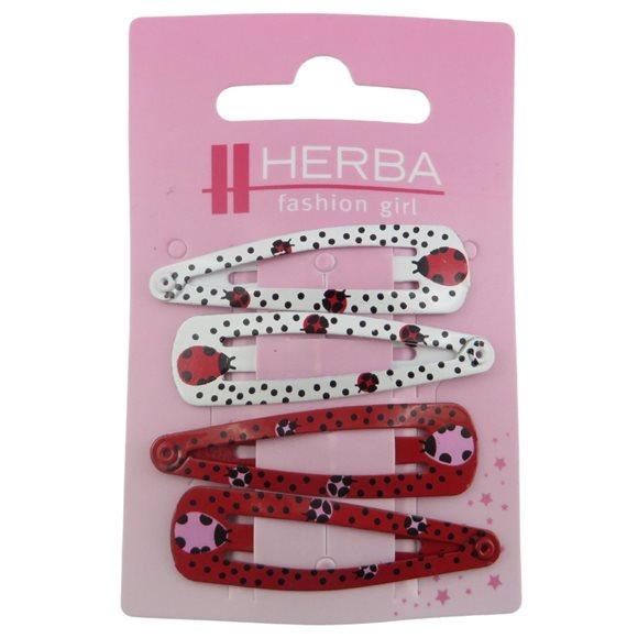HERBA Kids Clips 5cm rot/weiss 4 Stk
