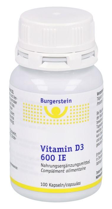 BURGERSTEIN Vitamin D3 Kaps 600 IE 100 Stk