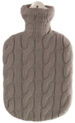 SÄNGER Wärmflasche 2l Strickbezug Zopf dunkelbe