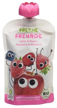 FRECHE FREUNDE Quetschmus Apf Erdb Blaub&Him 100 g