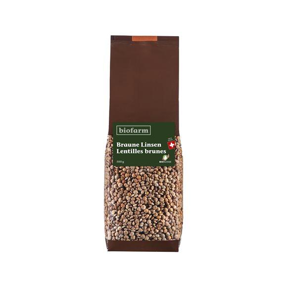 BIOFARM Braune Linsen Berglinse CH Knospe 500 g