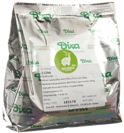 DIXA Karkade Hibiskusblüten PhEur BIO geschn 500 g