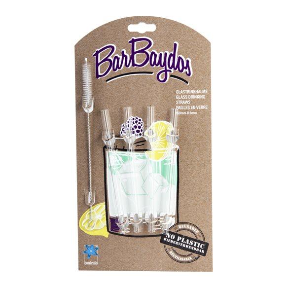 HERBORISTERIA Set Glastrinkhalme 15cm KLEIN 4 Stk