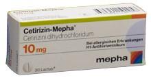 CETIRIZIN Mepha Filmtabl 10 mg 30 Stk