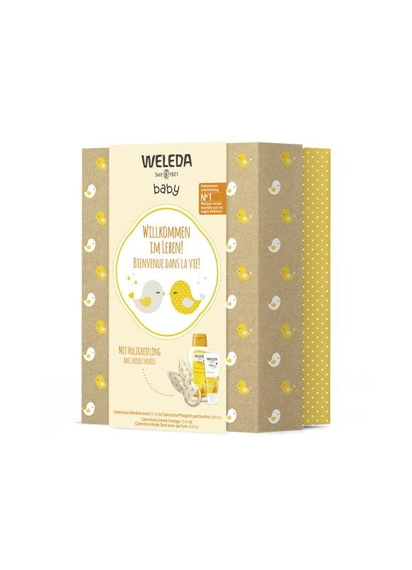 WELEDA Geschenkset Babypflege Holzgreifling