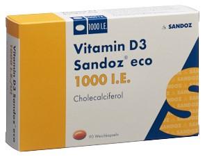 VITAMIN D3 Sandoz eco Weichkaps 1000 IE 90 Stk