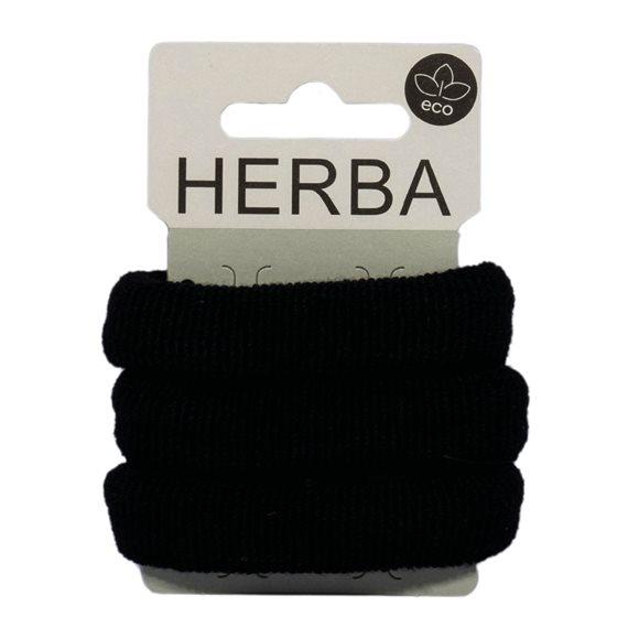HERBA Ecofriendly Haarbinder Ø7cm schwarz 3 Stk