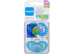 MAM Night Nuggi Sili 6-16m Boy 2 Stk