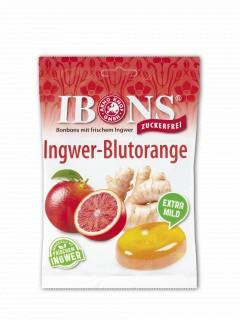 IBONS Ingwer Bonbon Blutorange ohne Zucker 75 g