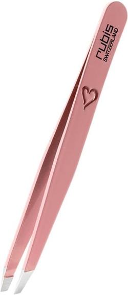 RUBIS Pinzette schräg Inox rosa mit Herz