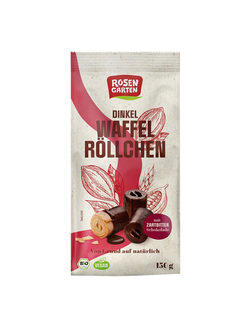 ROSENGARTEN Dinkel-Waffelröllchen Zartbitter 150 g