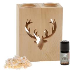 AROMALIFE Geschenkset Arve Quader Set Hirsch à 2