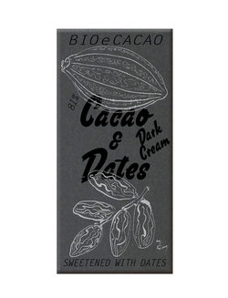 BIOECACAO Dattelschokolade 81 % Dark Cream 90 g