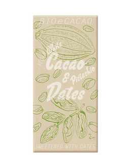 BIOECACAO Dattelschokolade White Pistachio 90 g