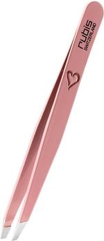 RUBIS Pinzette schräg Inox rosa mit Herz / Bild 1