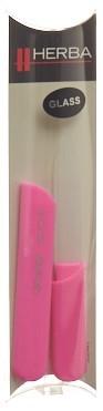 HERBA Glasnagelfeile mit Schutzkappe 13cm rosa